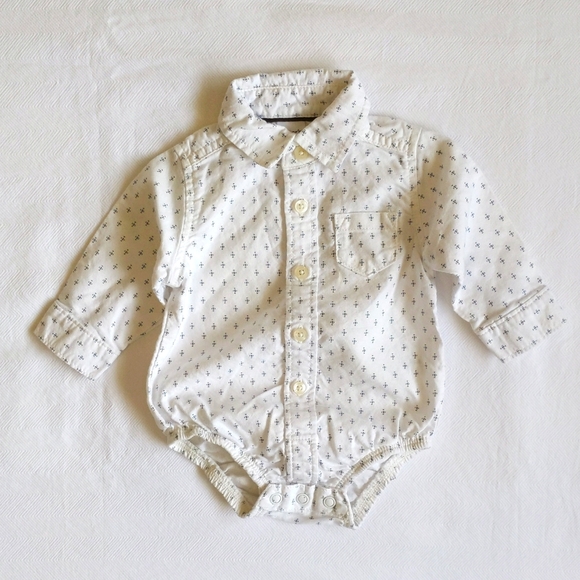 carter's soft knit denim overalls & collared bodysuit outfit set 3 months baby - Picture 9 of 12